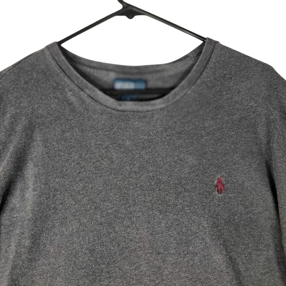 Polo Ralph Lauren Mens XL Gray Long Sleeve T-Shirt Cotton Pony Logo Crewneck